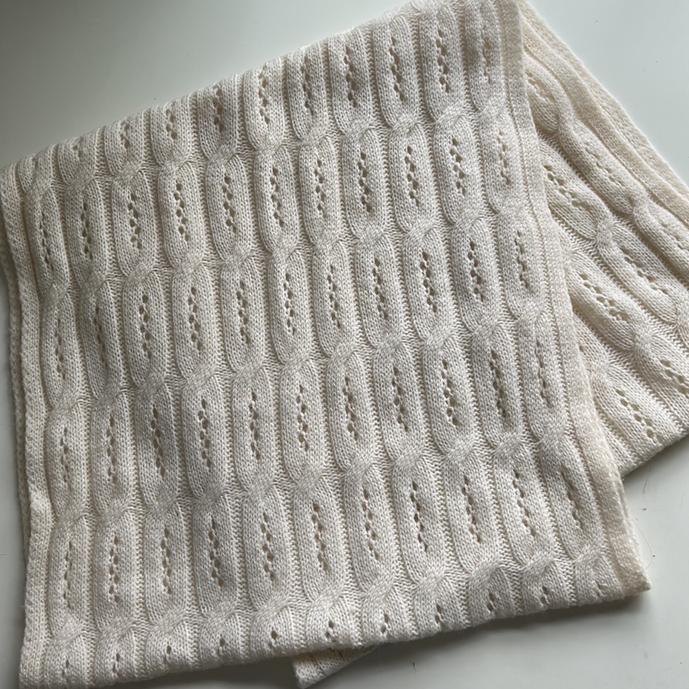 Celeste Ivory Infinity Scarf in Wool Cashmere Blend - Picture 3 of 6